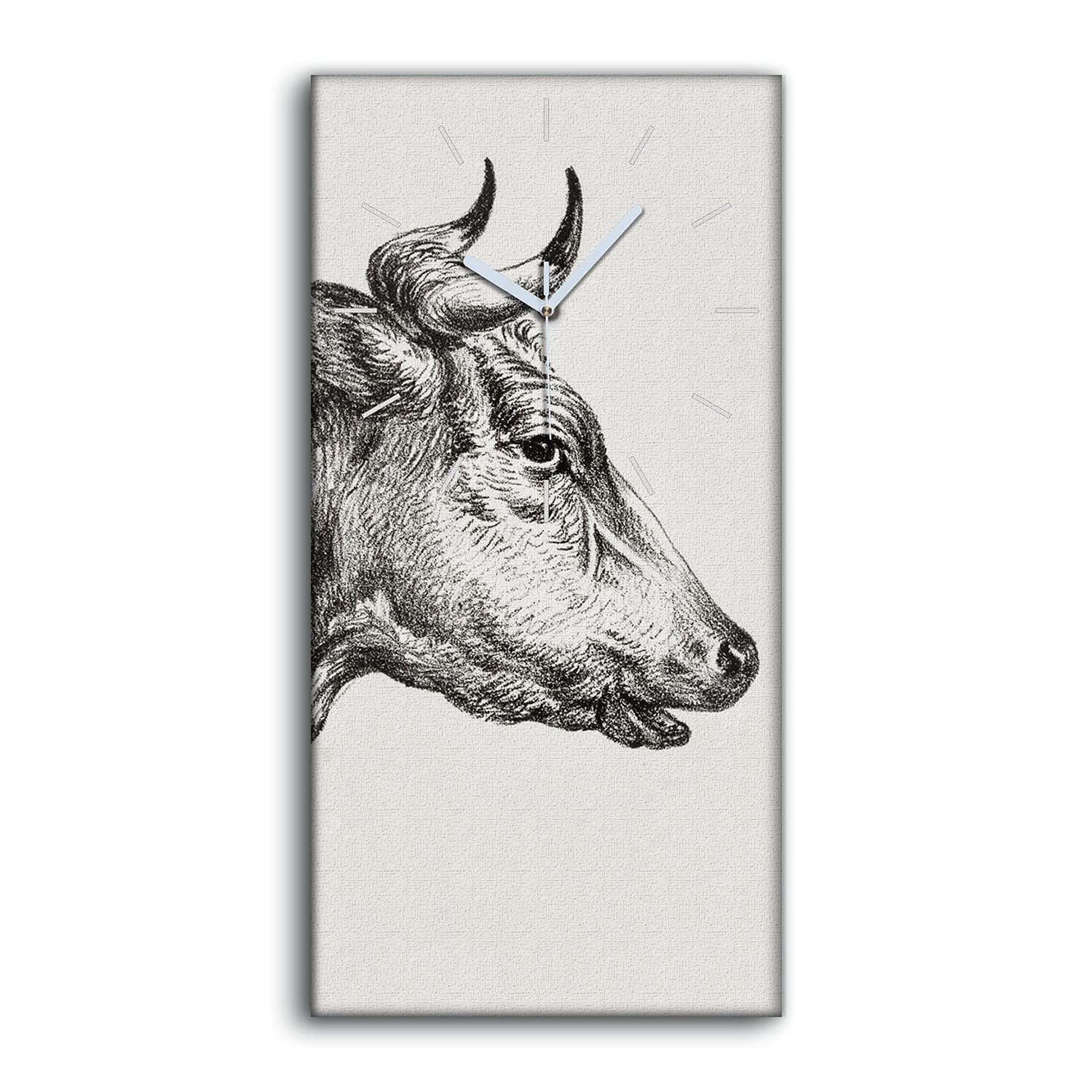 Horloge sur Toile Dessin de Vache pour une Atmosphère Douce et Chaleureuse à la Maison