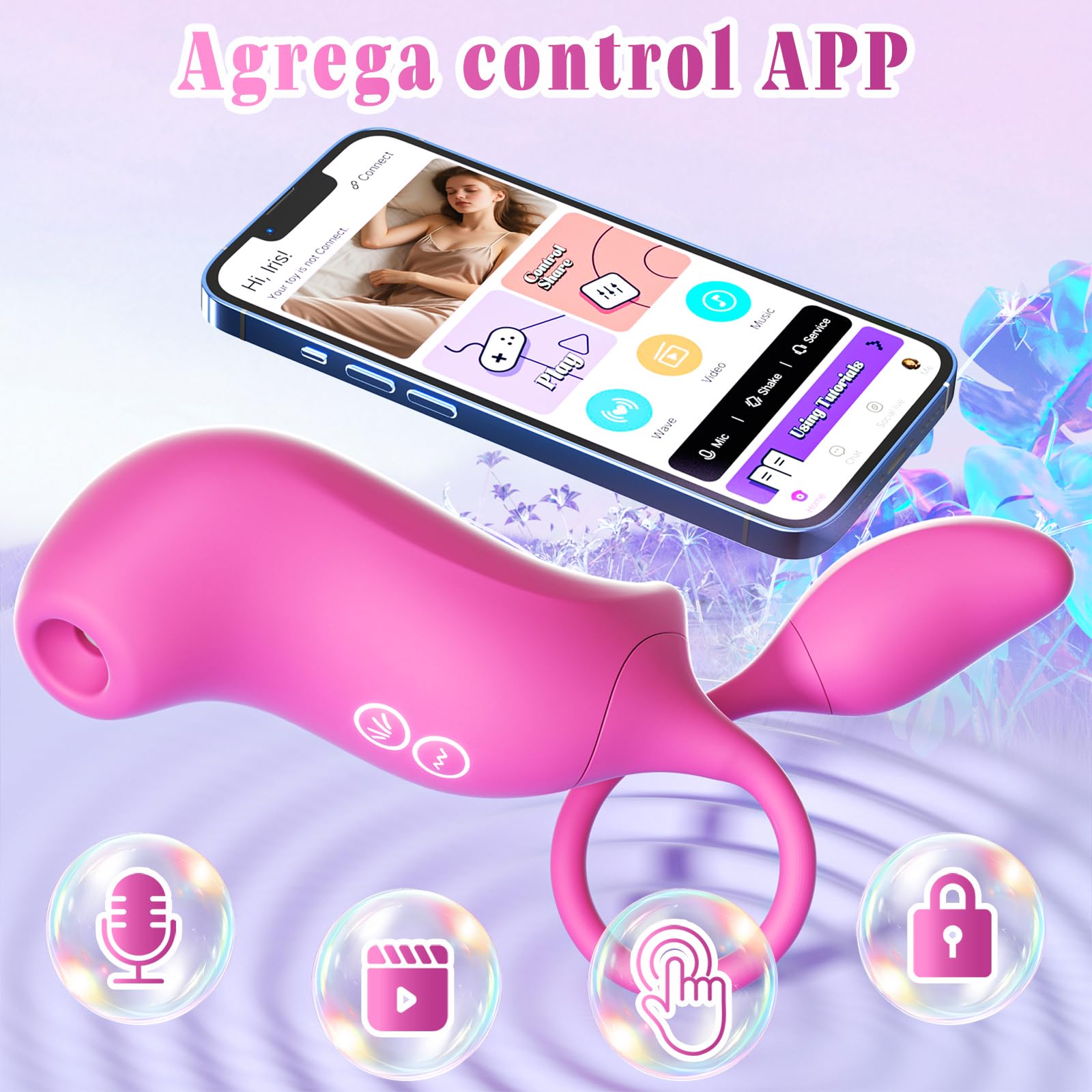 Vibradorador Juguetes Eróticos para Mujer Pareja Sexuales - Vibrador Consoladores Femenino Adultos Sexual Estimulador de Clítoris Sexo con 10 Modos de Vibración & Succión, App Control Remoto Sex Toys