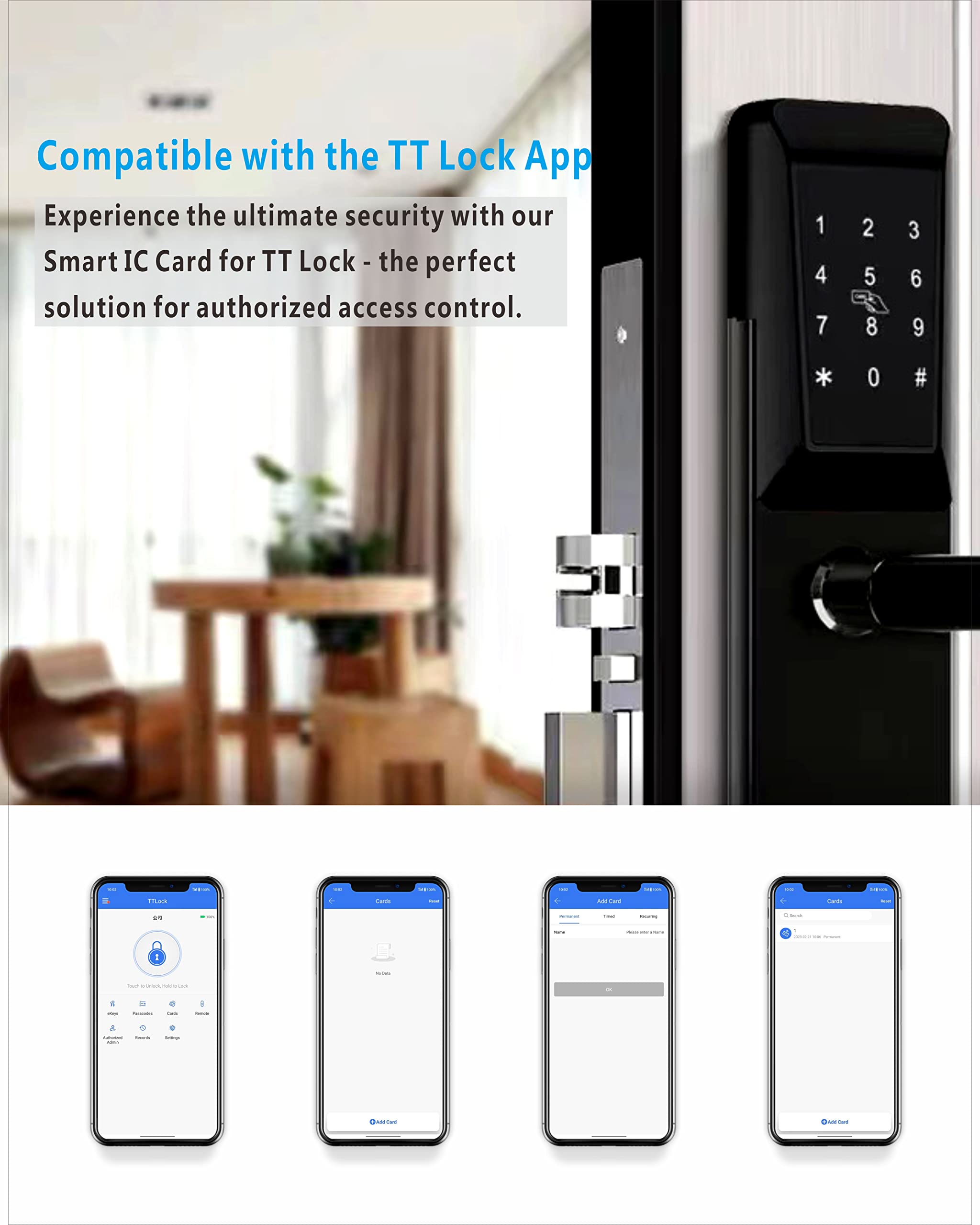 Amazon.com: I C Card Fob Lock Door, I C Card Smart TT Lock