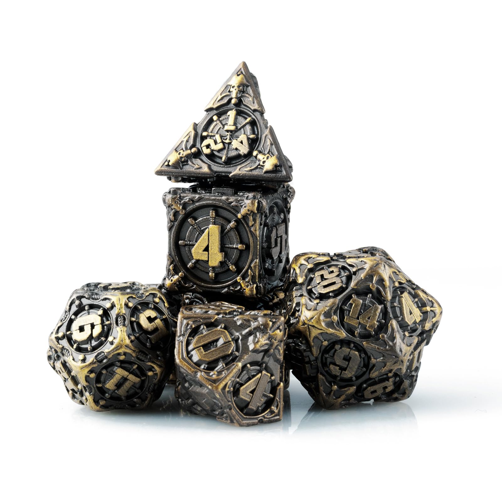 Surpass DND dice Set Metal dice Role Playing Polyhedral Dice Dungeons and Dragons Gifts Pathfinder d&d dice 7piece Set Bro...