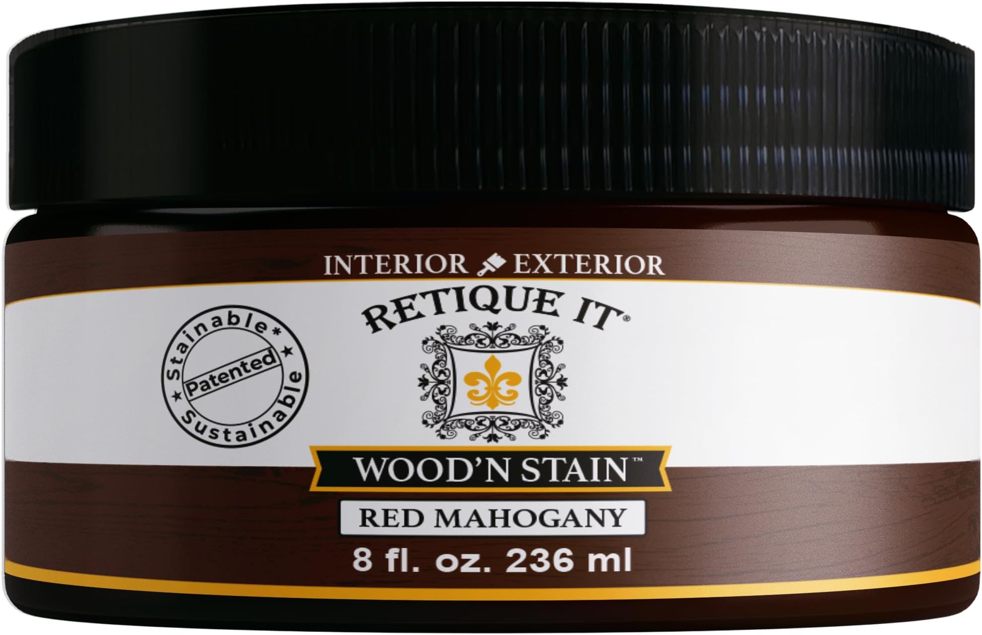 Retique It Wood'nStain Liquid Wood Gel Stain Interior/Exterior, 93 Red Mahogany, 8 oz