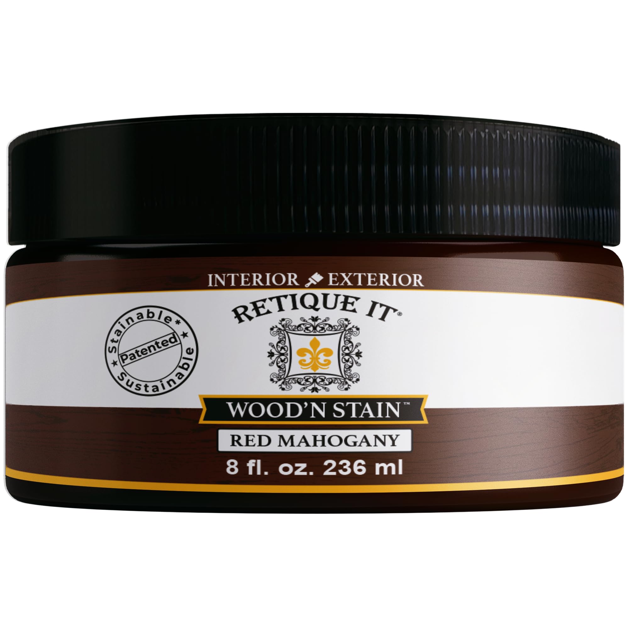 Retique It Wood'nStain Liquid Wood Gel Stain Interior/Exterior, 90 Classic Black, 8 oz