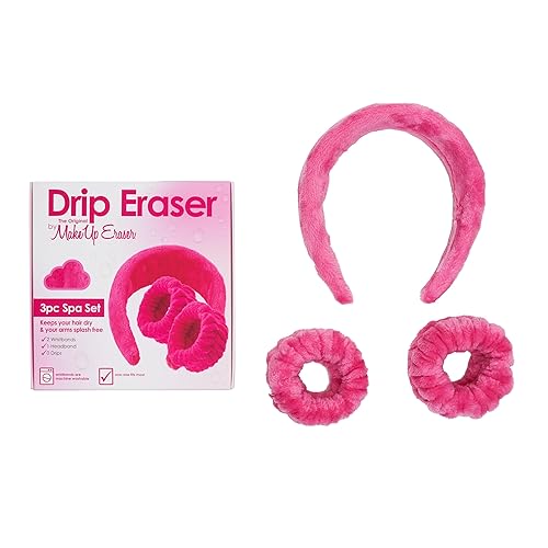 MakeUp Eraser Drip Eraser by The Original, Absorbent Headband and Wristbands Collect Water During Face Washing, 3 Piece Spa Set, One Size Fits Most disponible en Yaxa Costa Rica
