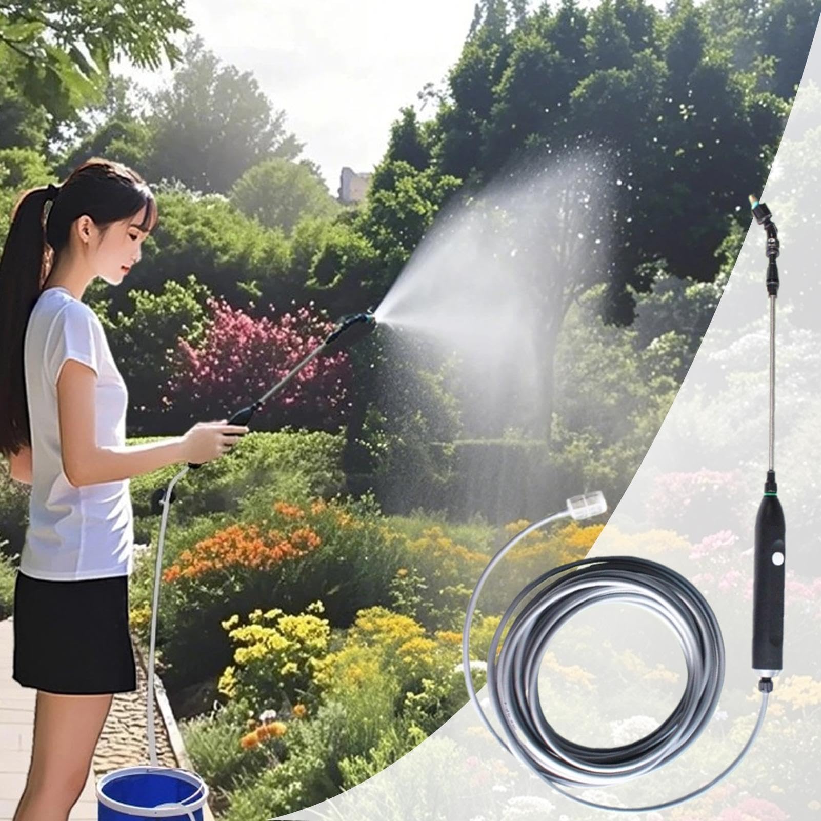 Lance de pulvérisation pour tuyau Poignée arrosage électrique rechargeable