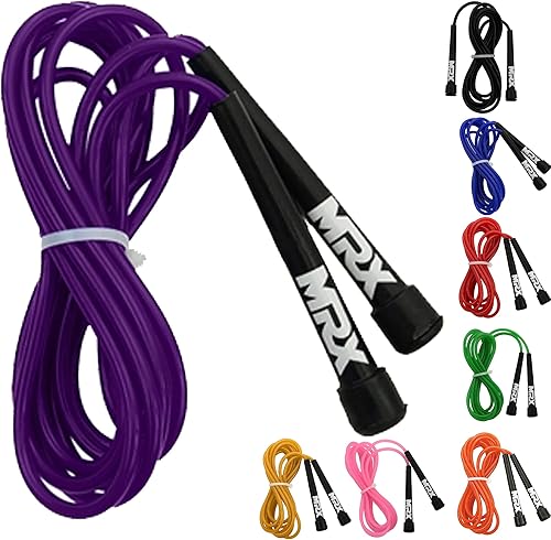 MRX - Cuerda de saltar de PVC de 9 pulgadas para entrenamiento cardiovascular, versátil para niños y adultos, gran cuerda de saltar para ejercicio