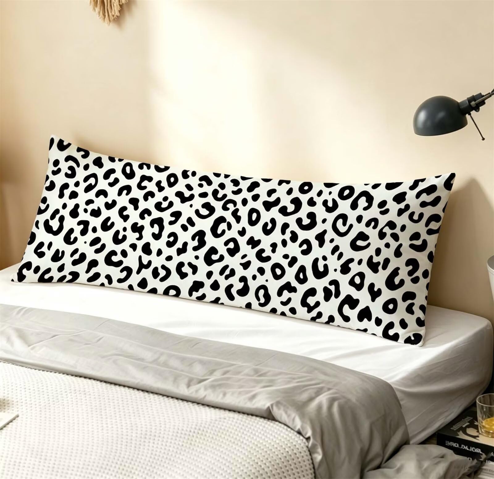 Fodera Cuscino 50 x 150 cm, Bianco e nero - 2 Lino Copricuscini Letto, | con Invisibile Cerniera, Morbida e Traspirante, per biancheria da letto, divano, hotel, chi dorme sul fianco Astratto j-181