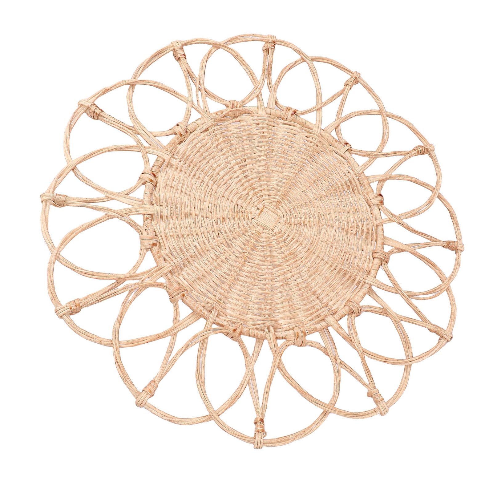 Tissting Colgante Decoración Rattan 40cm - Decoración rústica tejida para pared, arte natural de mimbre para salón, dormitorio o cafetería, estilo wabi sabi