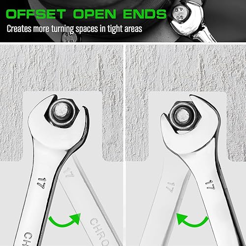 Miniatura 5 de SWANLAKE GARDEN TOOLS Juego de llaves métricas de 15 piezas, V Notch Premium Juego de llaves combinadas métricas 0.315-0.866 in, par máximo, 12