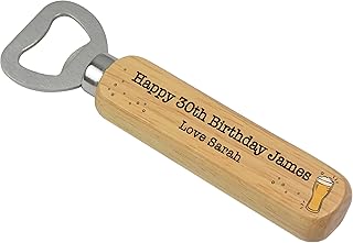 Happy 30th Birthday Gifts for Him - PERSONALISED 18th, 21st, 30th, 40th, 50th, 60th Birthday Gifts for Son, Dad, Grandad, Uncle, Boyfriend, Husband - ANY AGE and NAME - Wooden Bottle Opener Gifts