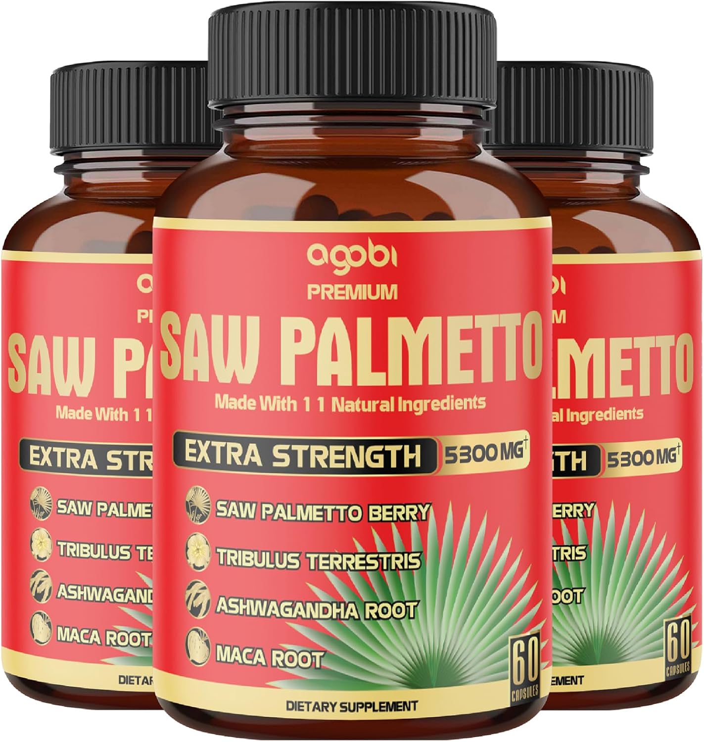 3 Packs Total 180 Capsules 11in1 Saw Palmetto Capsules