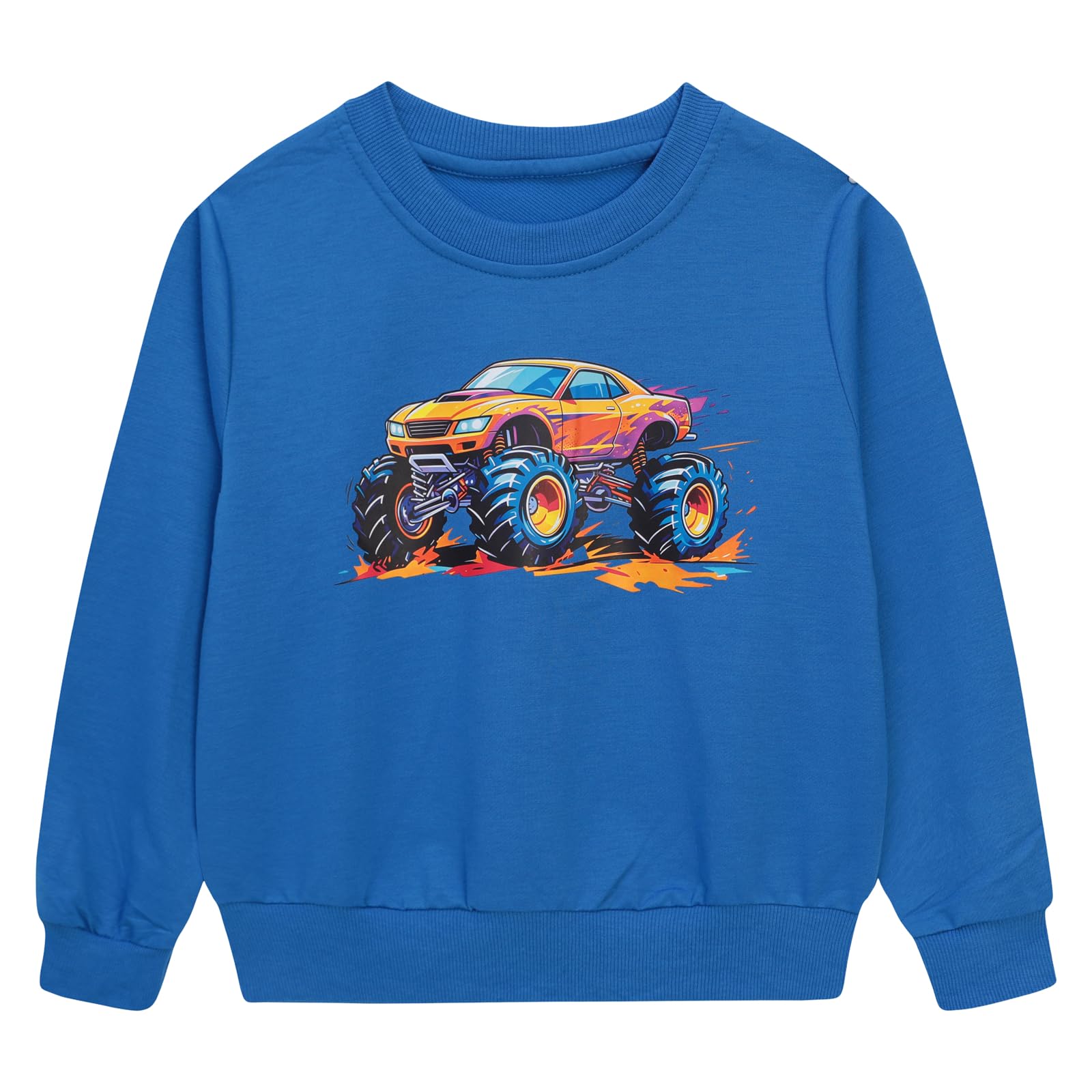 Funnycokid Boys Sweatshirts Toddler Long Sleeve Pullover Crewneck Tops 2-6Y