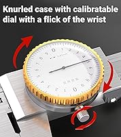 Vista 5 de Calibrador de dial de acero inoxidable Vernier Pinza de 0 a 5.906 in Herramienta de medición