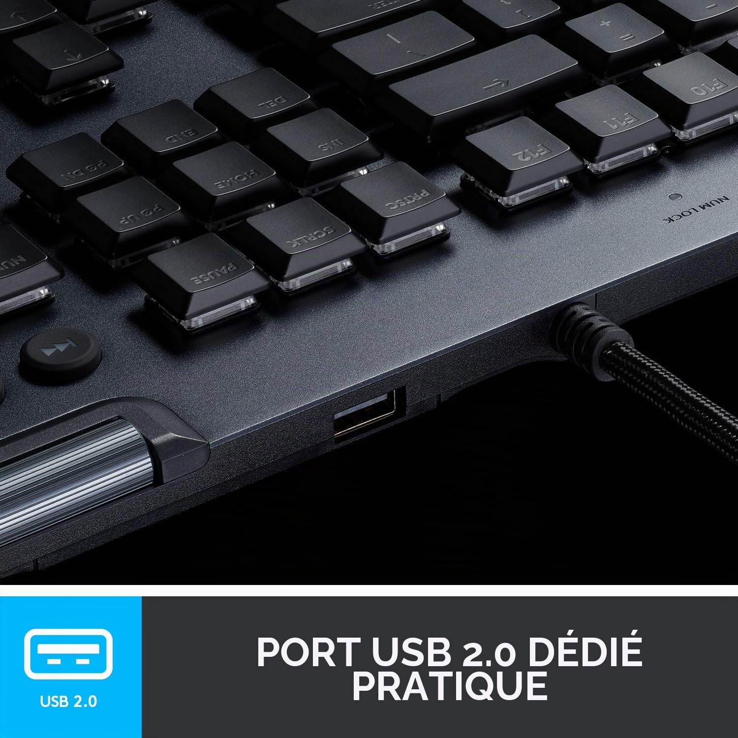 Logitech G Clavier de Jeu mécanique 815, Interrupteur à clé GL Tactile avec Profil Plat, Disposition QWERTY espagnole – Carbone