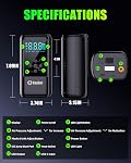 6000A Jump Starter with Air Compressor 160PSI, 12V Car Battery Booster for 10L Gas/10L Diesel, Portable Tire Inflator Car Booster Pack with Jumper Cables & 3 in 1 LED Light