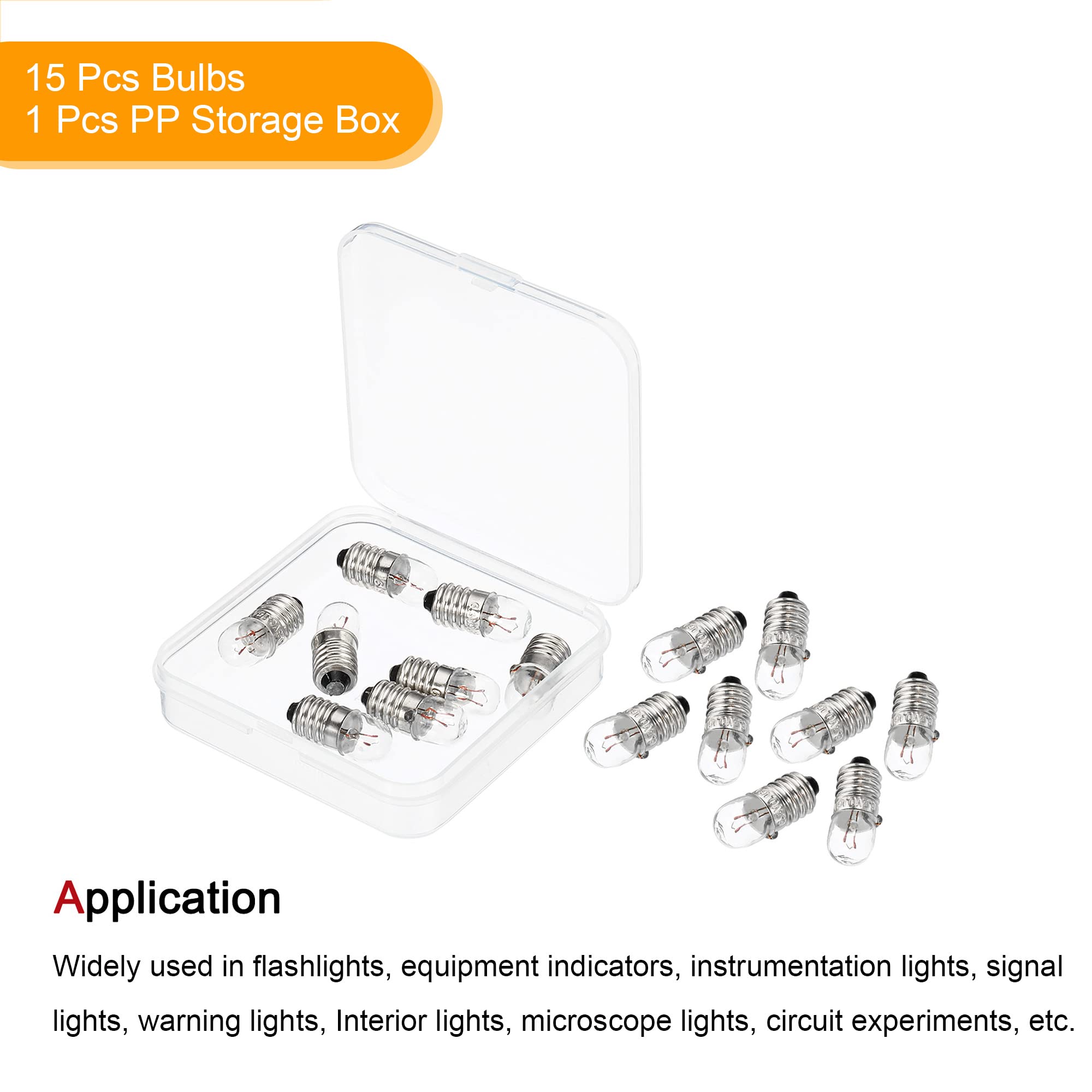 ECCANIXITY E10 Screw Base Iniature Bulbs 12V/5W War Yellow Light Ini Laps With Box, 1 Set