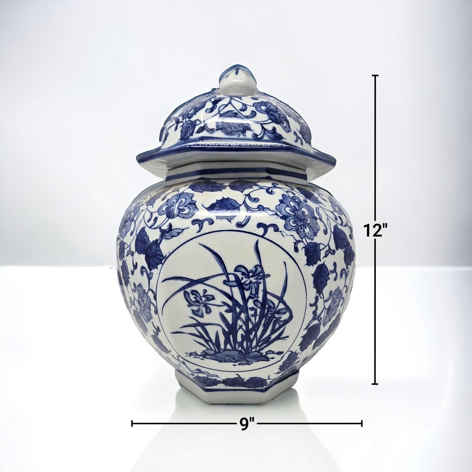 瓷罐 OLD BLUE AND WHITE CHINESE PORCELAIN POT JAR JIAJING MARKED