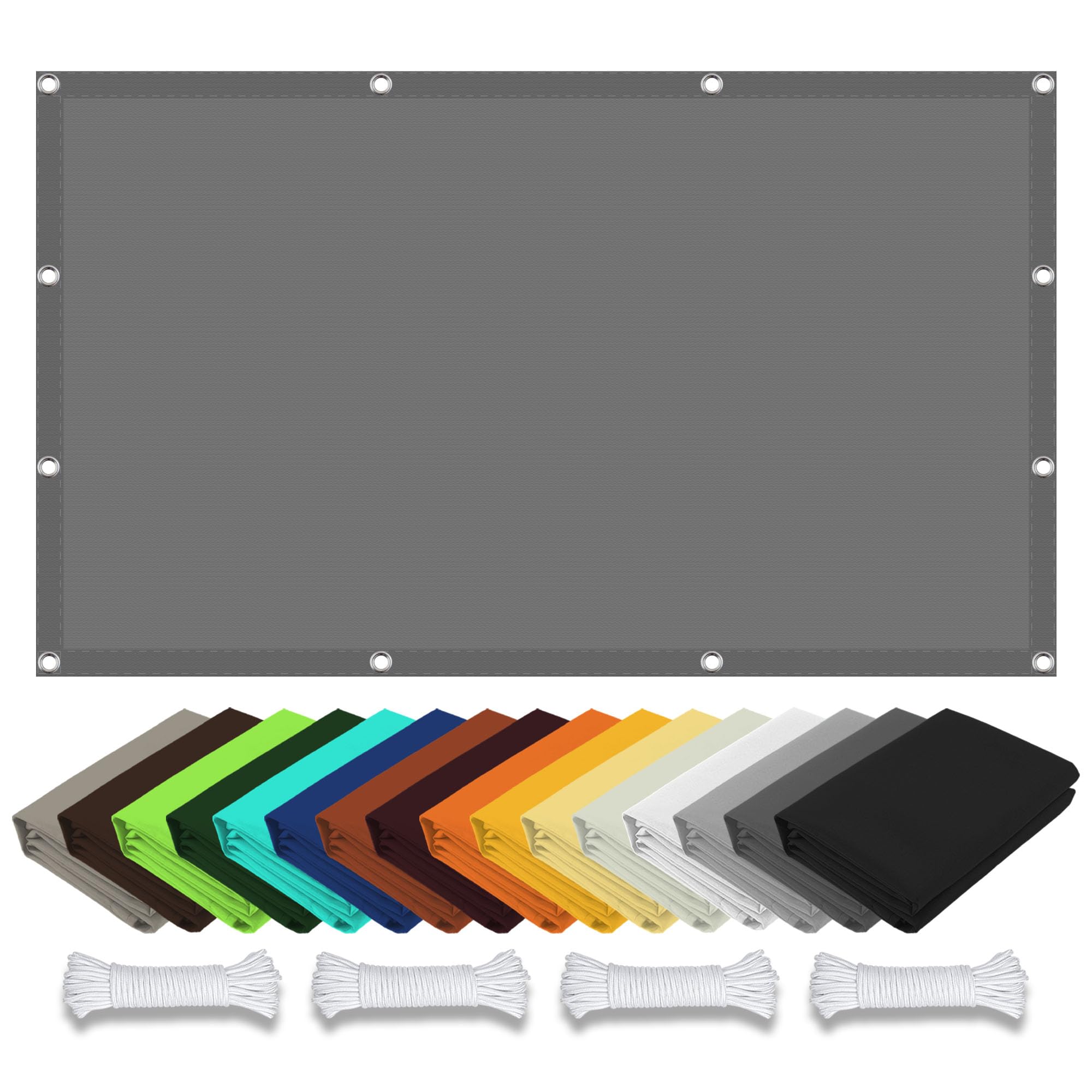 Voile d'ombrage imperméable gris clair 3x4m pour pergola