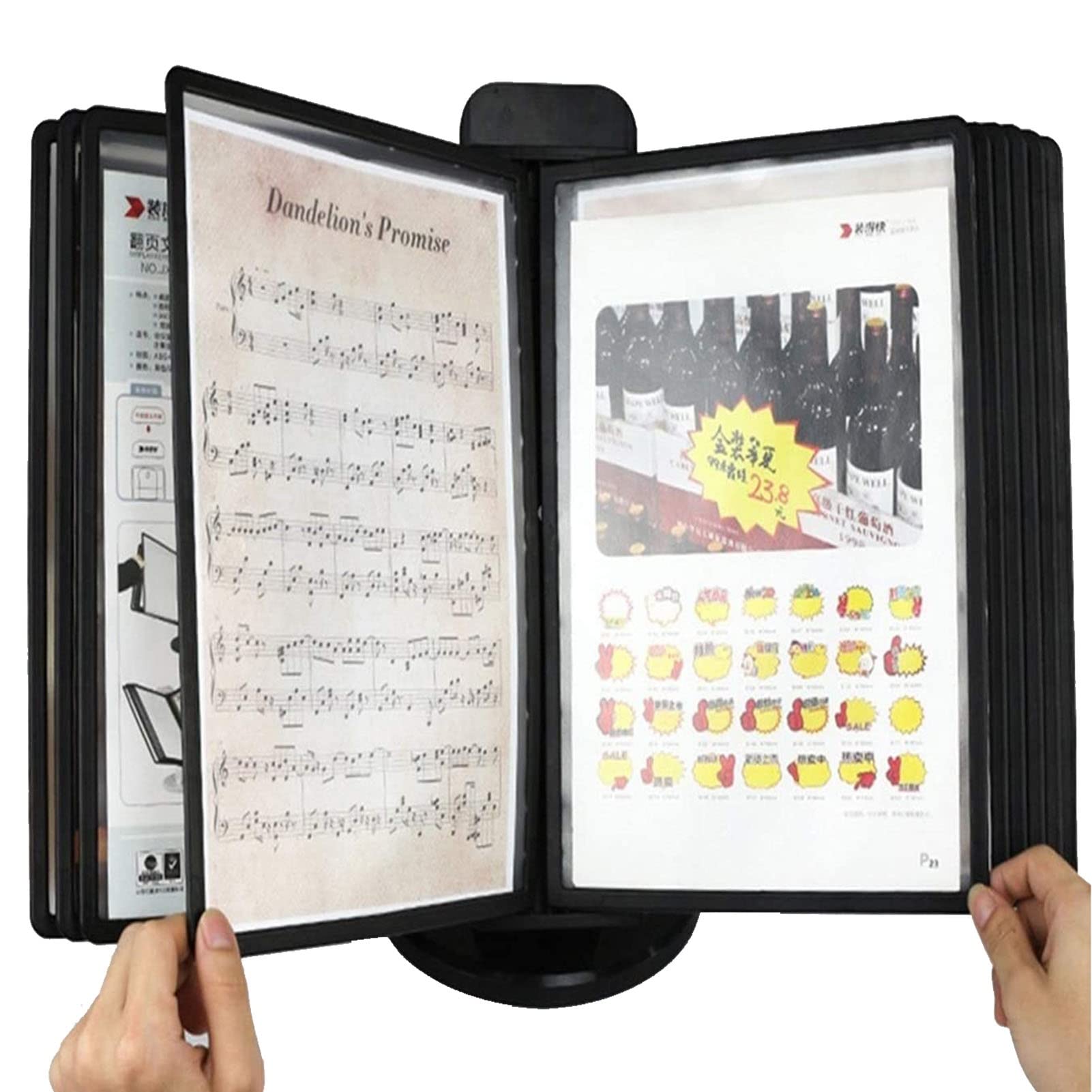 IUokLU Desktop Reference Organizer - Desktop Reference System Small, 20 Display Pockets, Letter-Size, for Offices/Restaurants/workshops Display and Storage A4 Documents