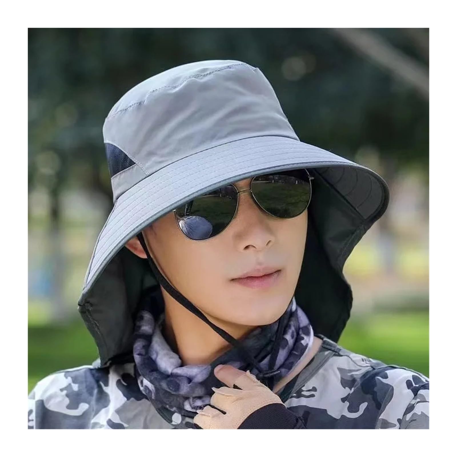 1 sombrero for el sol for exteriores for hombre con chal desmontable | Sombrero de pescador de verano con protección UV de 360°, sombrero de malla transpirable for safari