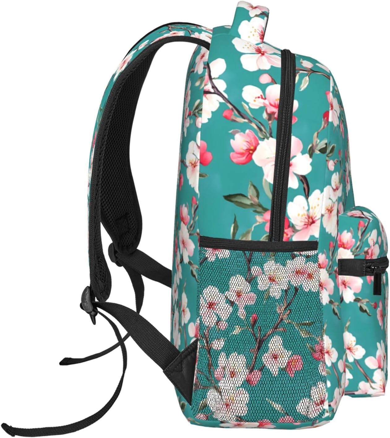 Elegant Cherry Blossom Backpack, Polyester Backpacks with Straps, 11.4inx5.9inx15.7in, Multi-Pocket Storage Bookbag, Ideal For School Travel Work Hiking Camping, Girls Women Nature Lovers Gifts