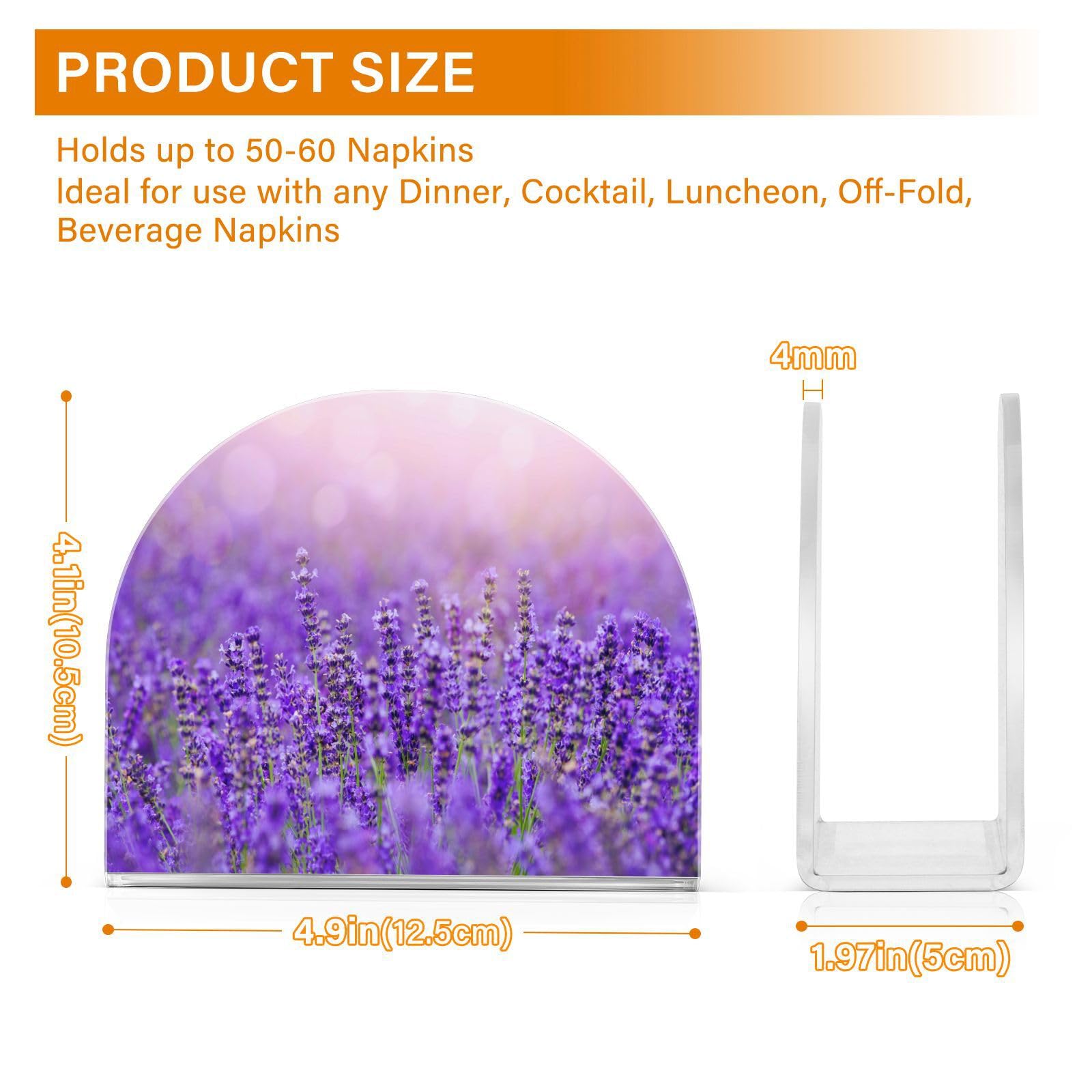 Porte-Serviettes Acrylique Violet Lilas Fleur – Distributeur Serviettes Papier Table, Design Floral Élégant Pour Cuisine, Salle à Manger, Fêtes