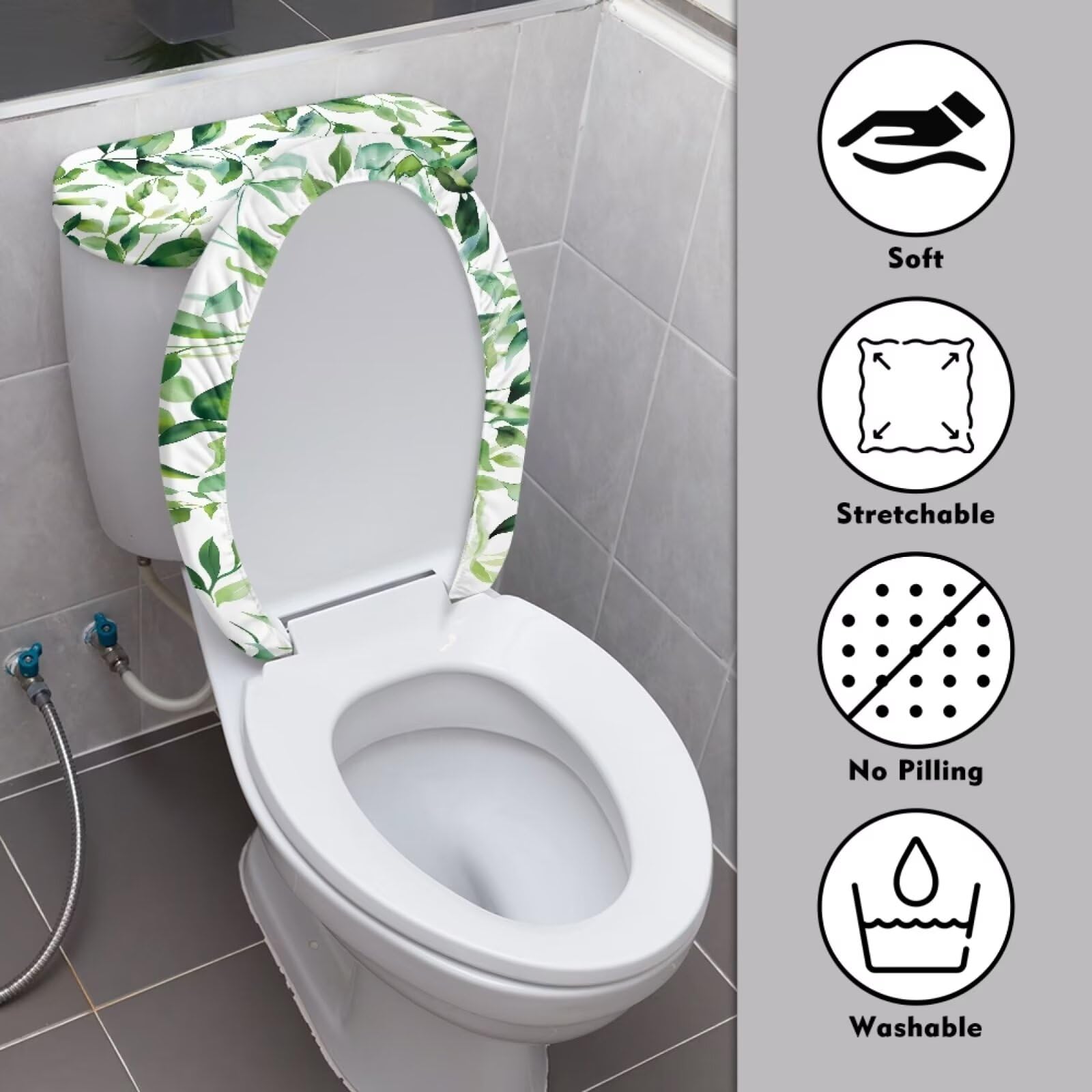 Toilet Seat Covers - 2 Piece Set for Dust Protection -3