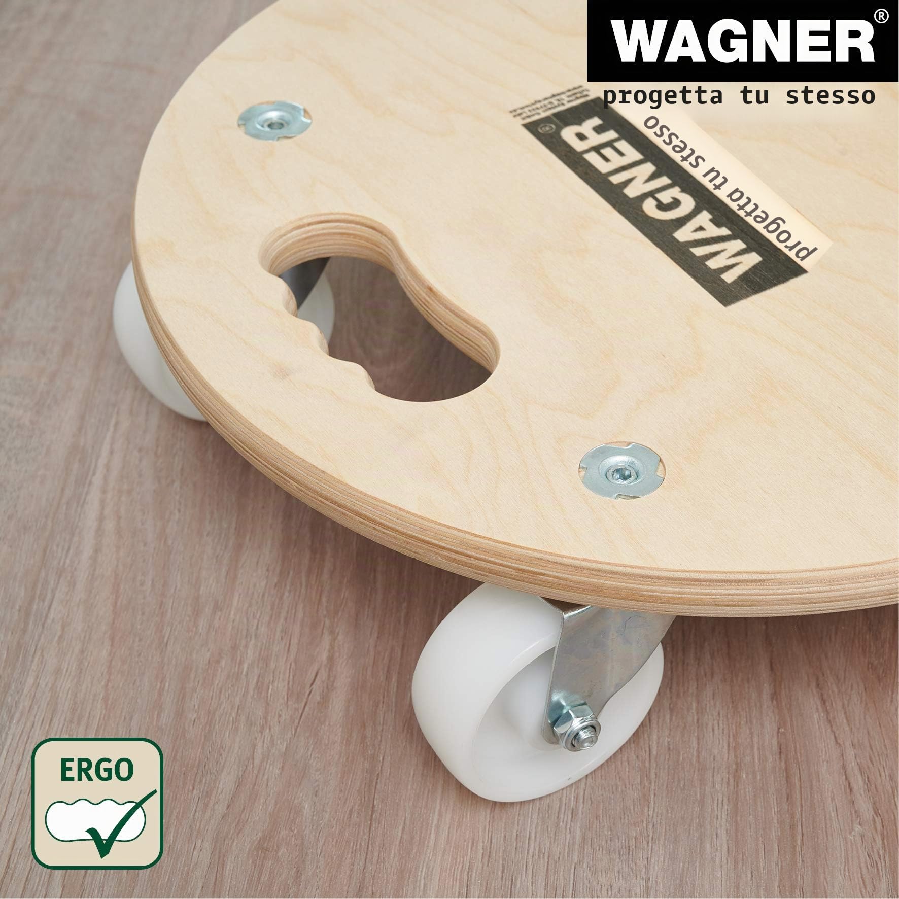 WAGNER Carrello da trasporto MM 1137 I Ø 38 cm I manico ergonomico - ideale per oggetti ingombranti, vasi e piante I portata 250 kg I molto mobile I certificato FSC® - 20113701