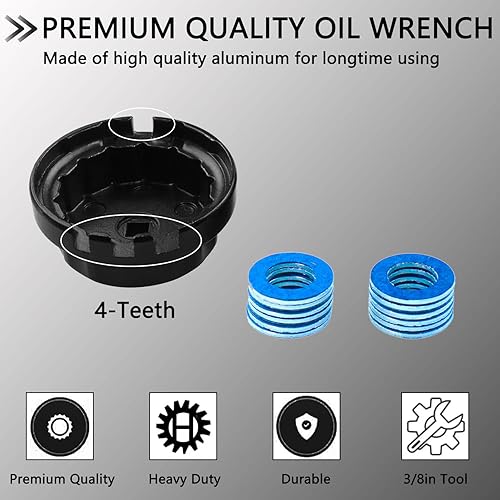 Miniatura 3 de Herramienta de extracción de llave de filtro de aceite con 12 piezas 90430-12031 juntas de tapón de drenaje de aceite compatibles con Toyota Le-xus