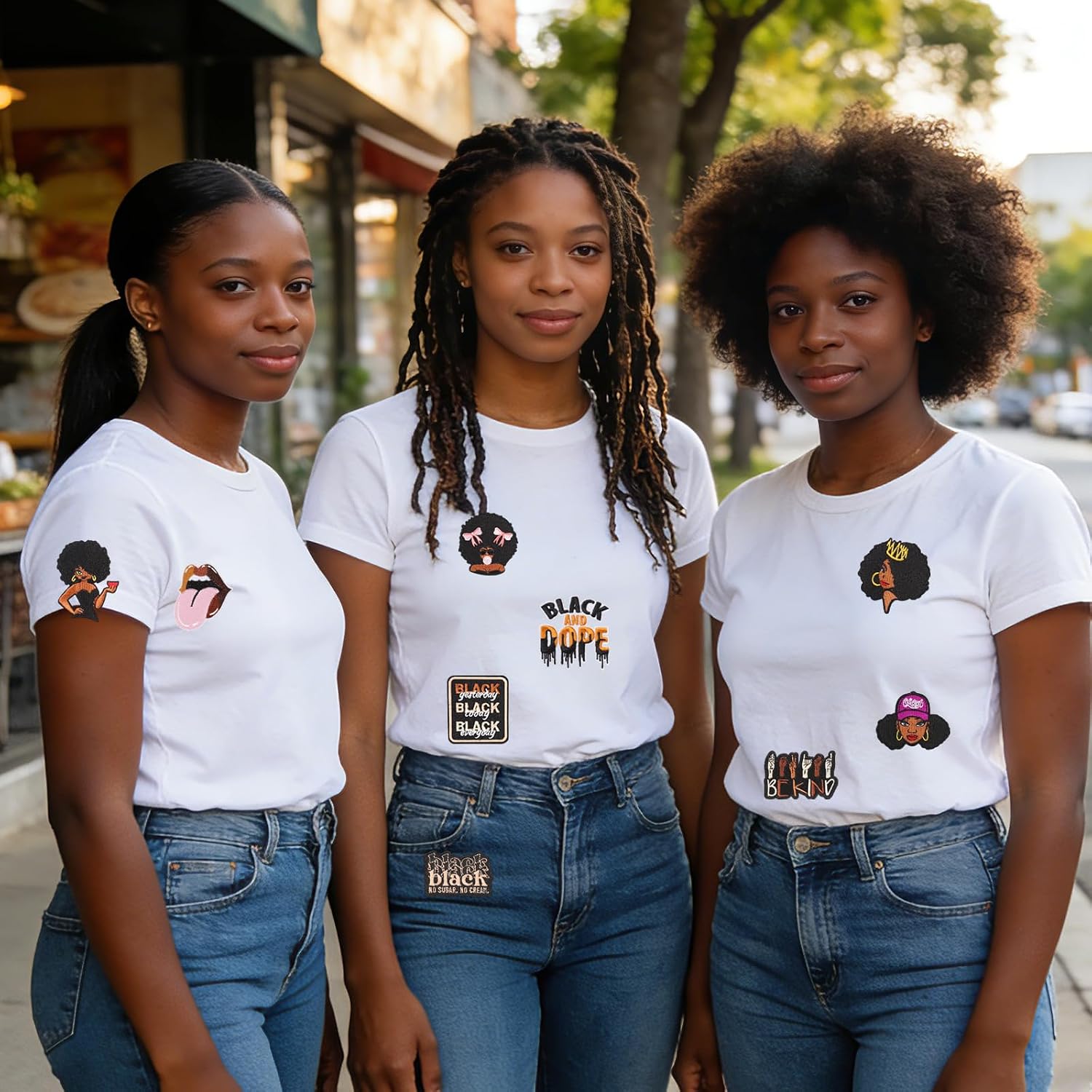 15Pcs Black Girl Iron on Patches Afro Girl Magic Embroidered Applique Patches Trendy Cultural Pride Repair Patches Women DIY Sew on Patches for Trucker Hats Clothes Jackets Backpacks