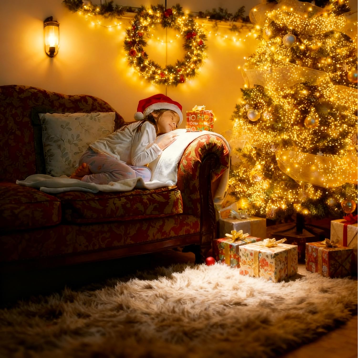 Luces LED Pilas, 5m 50 LED Cadena de Luces con Pilas Mini LÁMpara Alambre de Cobre Intermitente Guirnalda Cadena Luces para Casa Dormitorio Navidad Fiestas Boda Decoración (4Pcs Blanco Cálido)