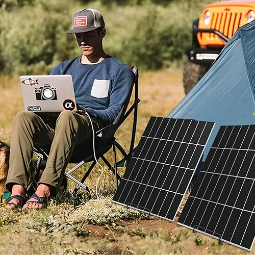 Miniatura 5 de Paquete de 2 soportes para paneles solares, soportes de montaje en panel solar, estante portátil y ajustable para paneles solares, ligero, fácil de