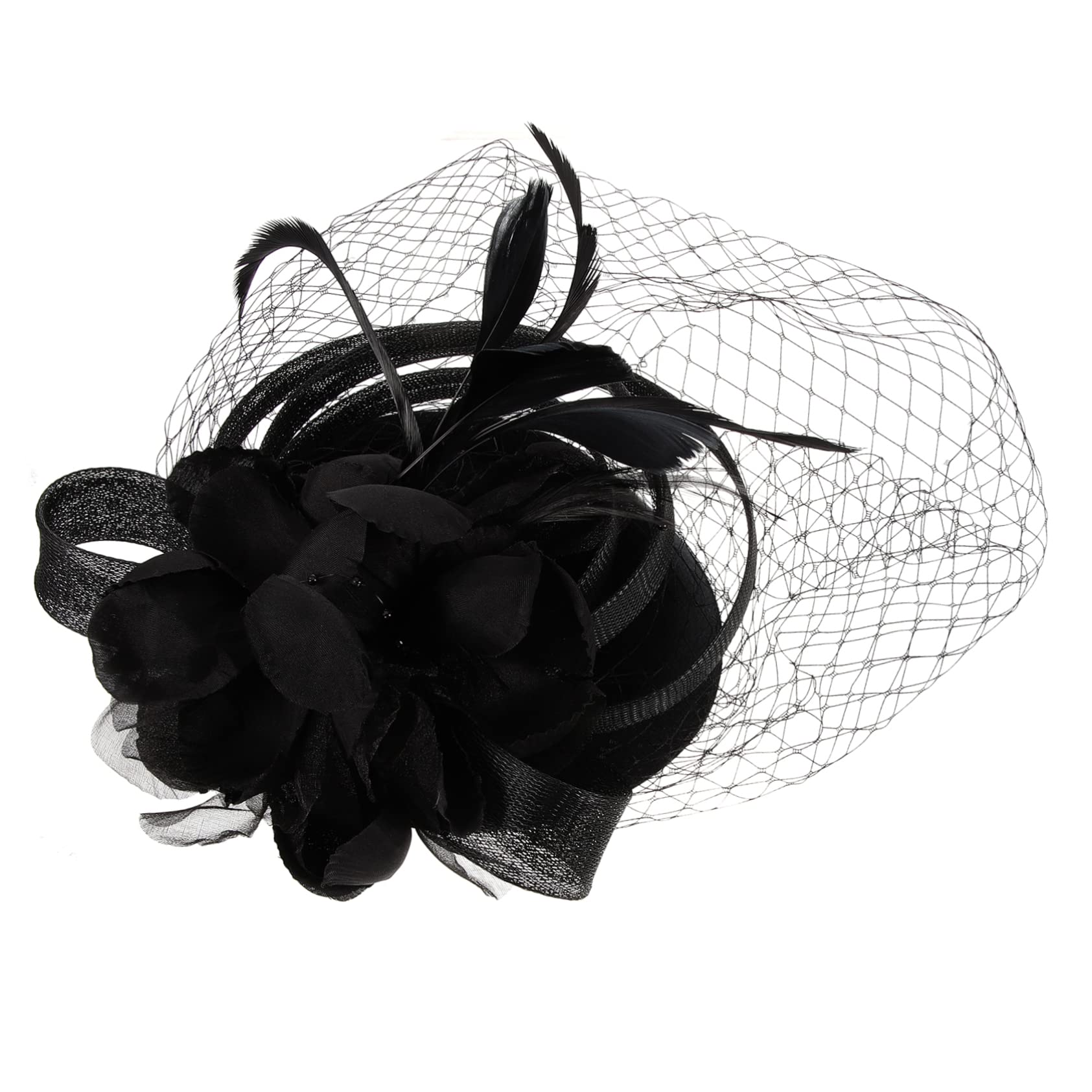 FRCOLOR 2Pcs Fascia del Cappello Accessori per delle Mini Cappello Sposa Copricapo per La Cerimonia Nuziale di Fascinator Copricapo Sposa Mini Fermagli