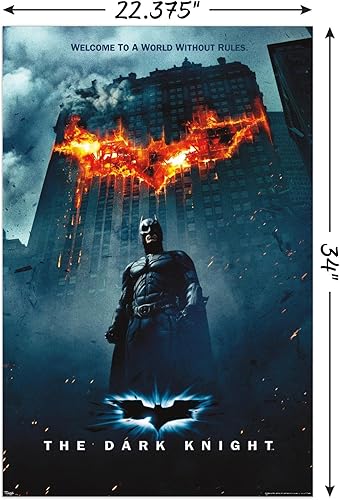 Miniatura 3 de Trends International DC Comics Movie - The Dark Knight - Póster de pared de una hoja con logotipo de Batman en fuego, 22.375 x 34 pulgadas, paquete