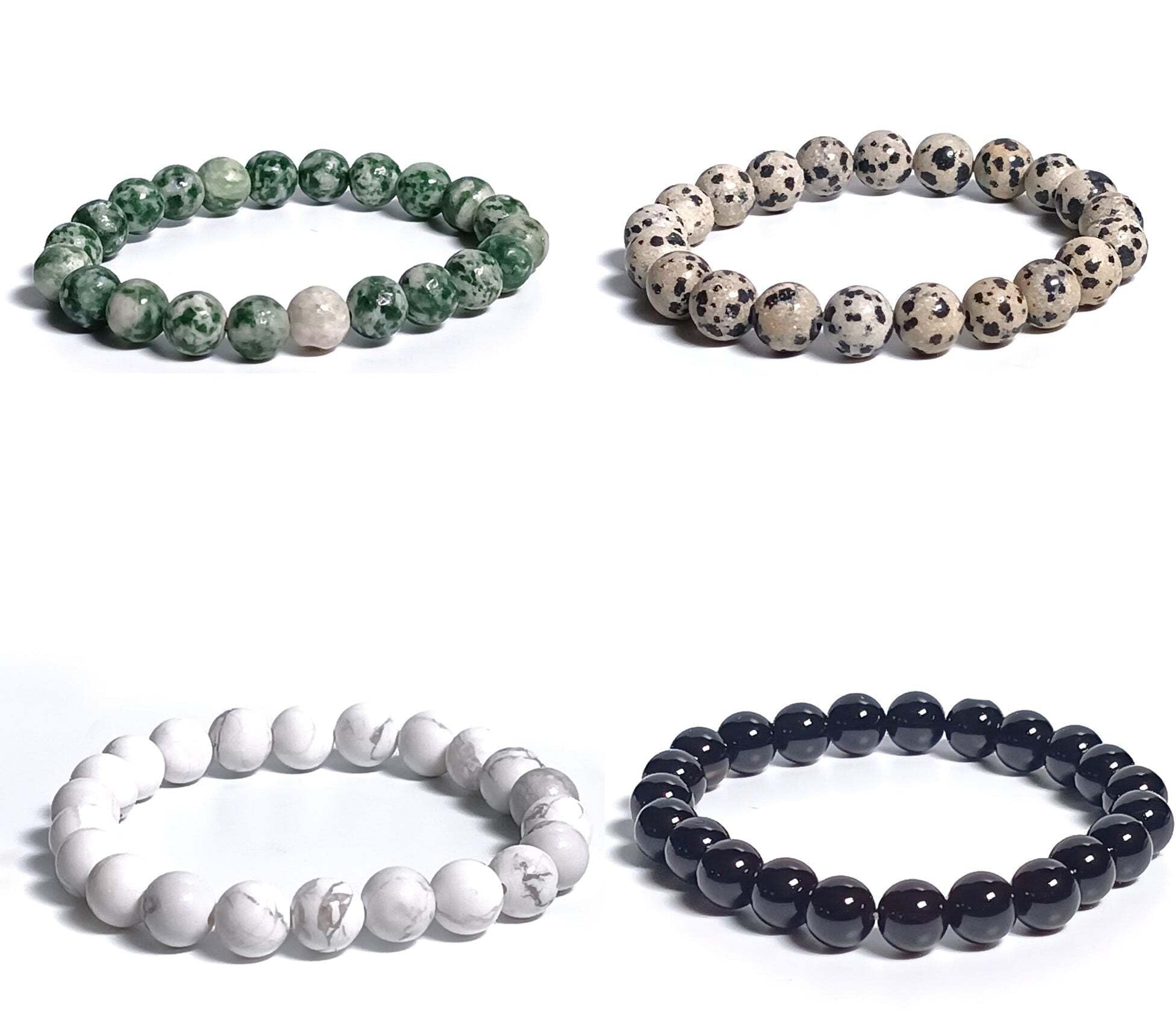 AAMRAPALI SILVER GEMSAAMRAPALI Natural Stone Beads Bracelet 4pc Combo Set | Exquisite Handcrafted Jewelry, Ideal for Men and Women, Perfect for Special Occasions, Gifts,