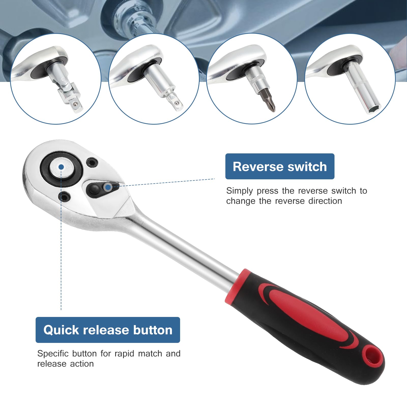 LSHK 1/4 Zoll Ratschen-Steckschlüssel-Set, Echaniker-Werkzeug-Set Und