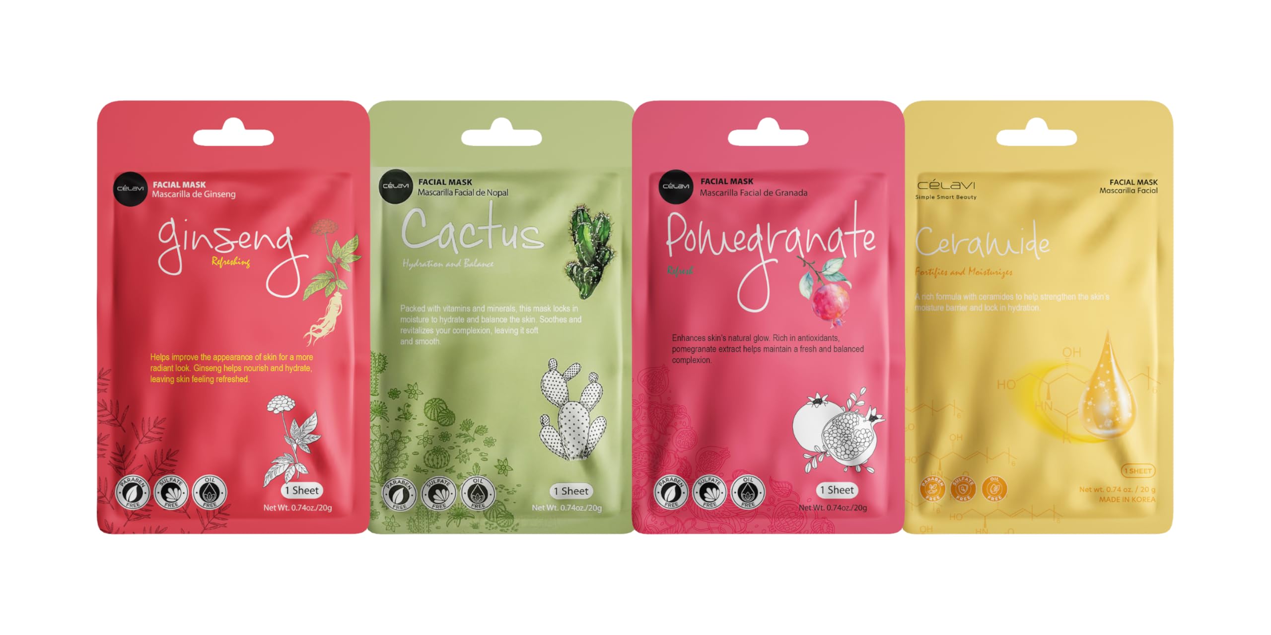 Amazon.com : Celavi K-Beauty Skincare Essence Facial Face Mask