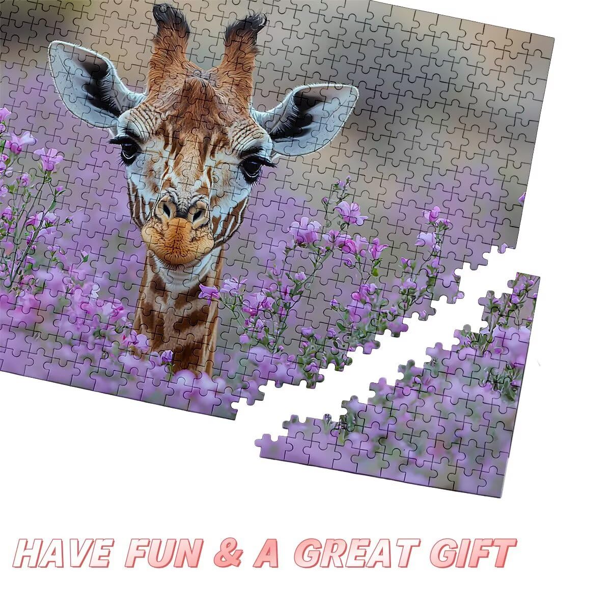 Puzzle 3000 Pezzi Giraffa, Puzzle Fiore per Adulti, Puzzles in Legno Intrattenimento Creativo, Divertimento, Puzzles Educativi Classici con Confezione di Alta Qualità Idea Regalo Donna Decor -3014