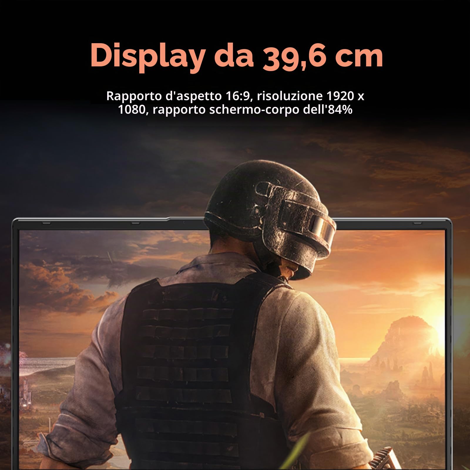 15.6" PC Portatile Ryzen 5 7430U Fino a 4.3 GHz, Computer Portatile 16GB RAM DDR4 512GB SSD Espansione 2TB, Laptop FHD 1920x1080, WiFi 6.0, BT5.2, HDMI, USB3.2, Type C, Notebook Ufficio Studia