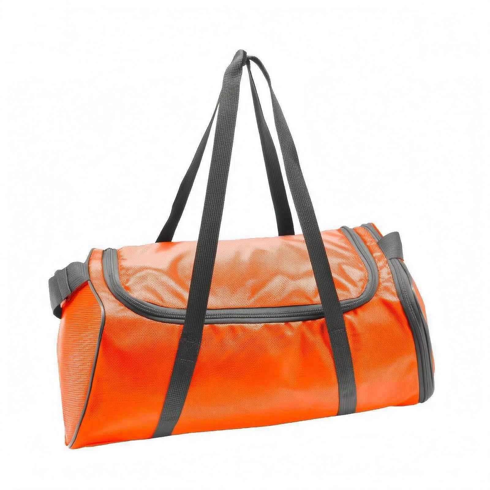 URJIX™ Textured Material Wet Dry Duffel Bag Zipper Closure Orange | Storage Carrying Options Orange-image-13