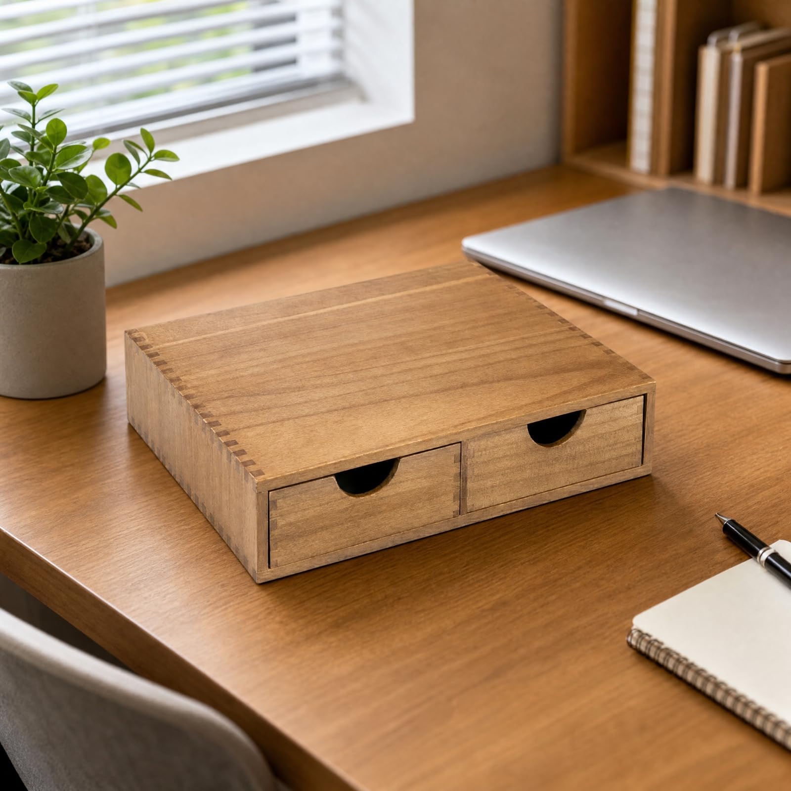F Fityle Organizador Escritorio Maciza Elegan Organizador con Dos Compartimentos Frontales Compacto para Cocina, Oficina, Comedor