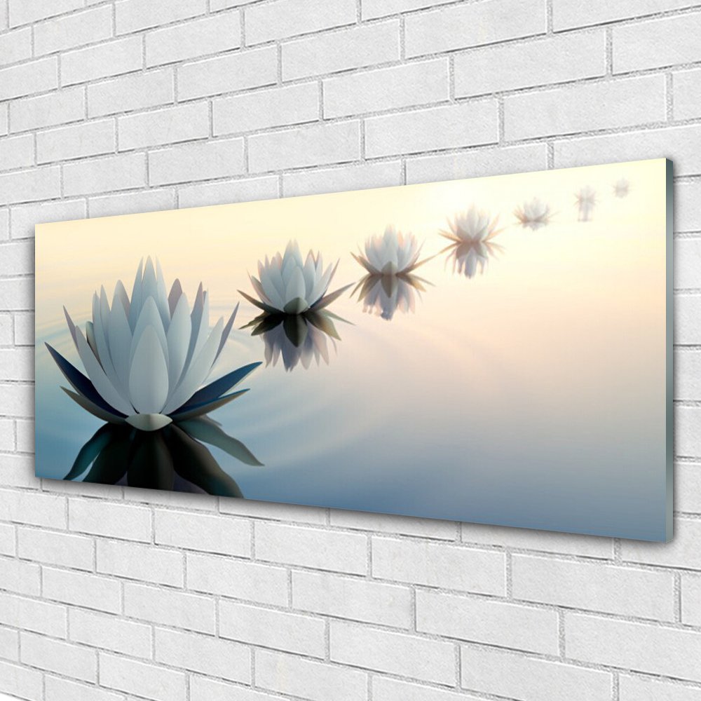 Impression sur verre Image tableaux 125x50 Floral Pierres Fleurs