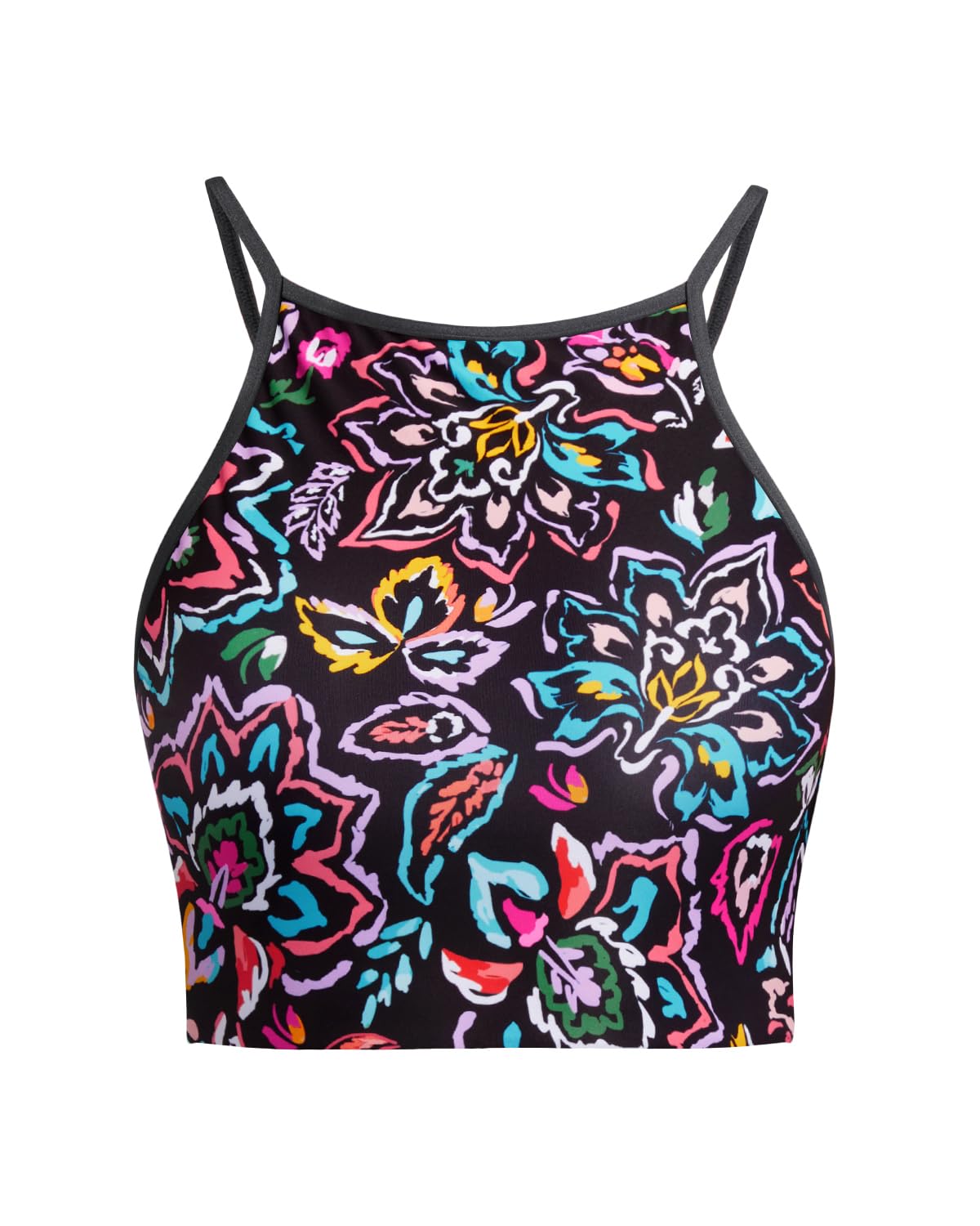 Women's Sport Bra Bikini Tops Racerback Swimsuit High Neck Bathing Suit Crop Swim Tops Only No Bottom