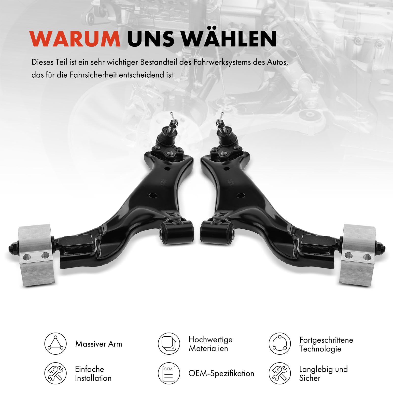 Frankberg 2 x wahacz, zawieszenie koła, przednie i dolne, kompatybilne z Antara L07 Captiva C100 C140 Replace # RK620661