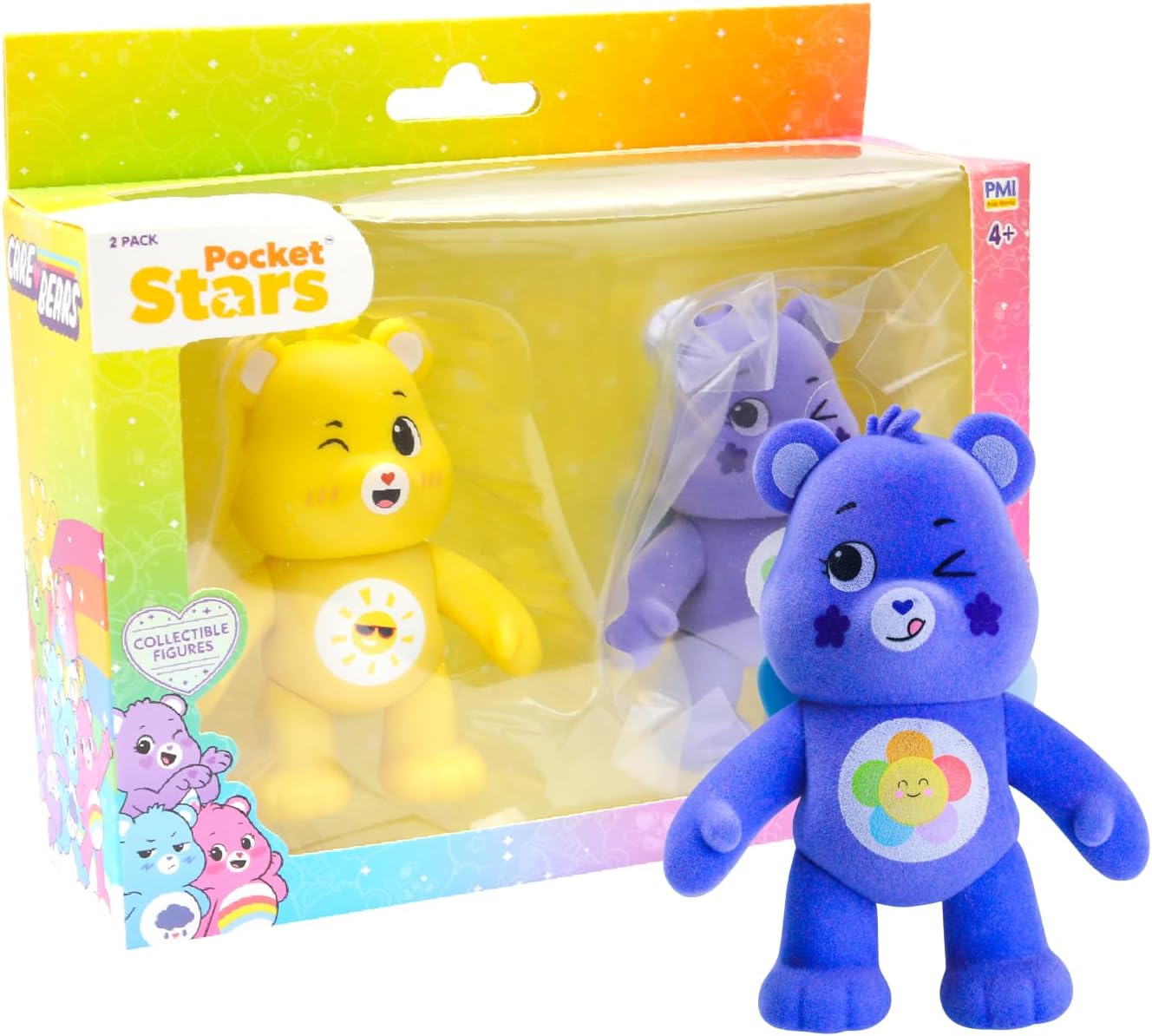 P.M.I. Care Bears Articulated Action Figures | 2 Pack Window Box | 4 inch Poseable Figures | Official Bears Action Figures by PMI Kids World | Assortments A to C (Assortment C)