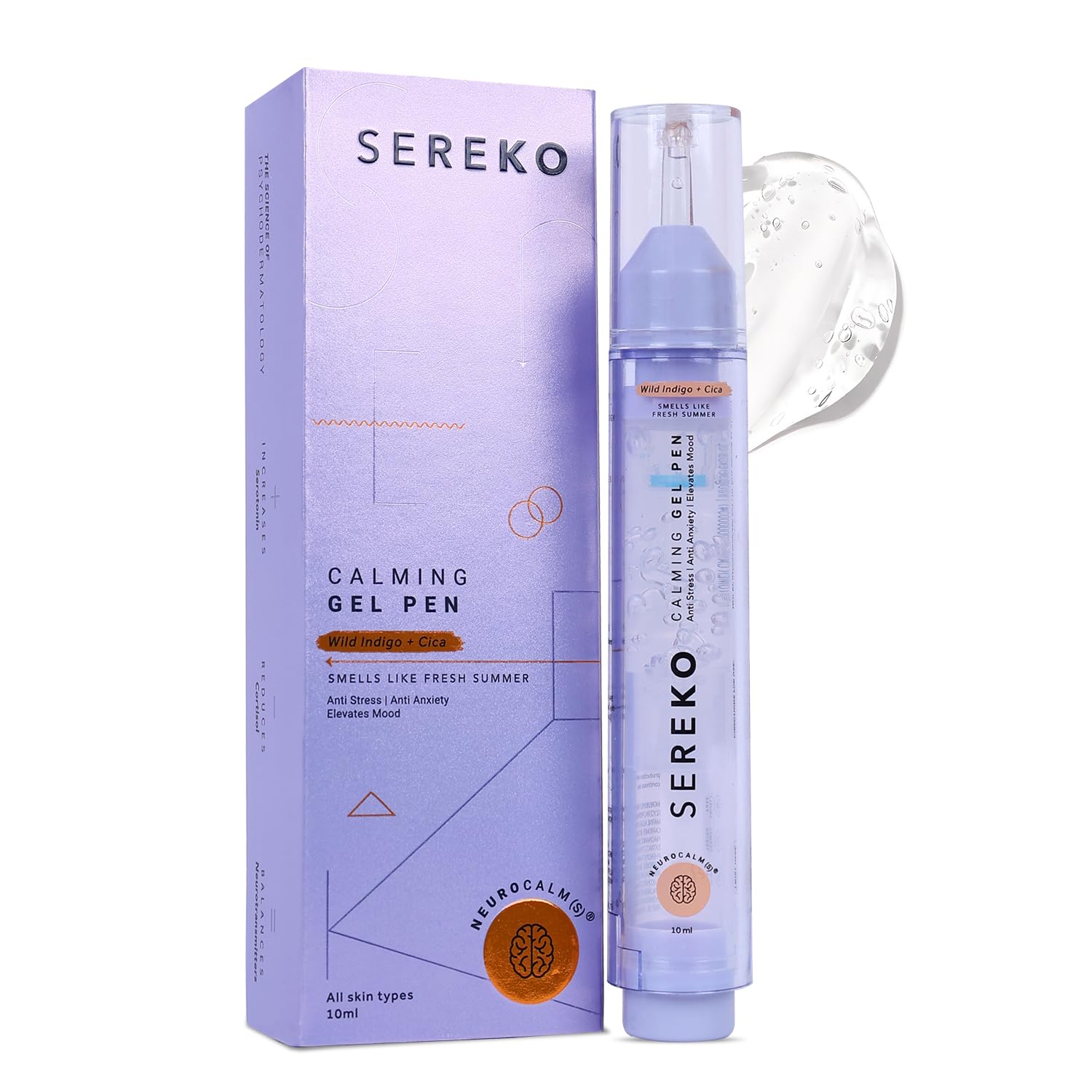 SEREKO Calming Under Eye Gel Pen for Dark Circles, Puffiness & Stress Reduction | With Niacinamide & Cica | Brightens Tired Eyes | Suitable for Men & Women | 10ml