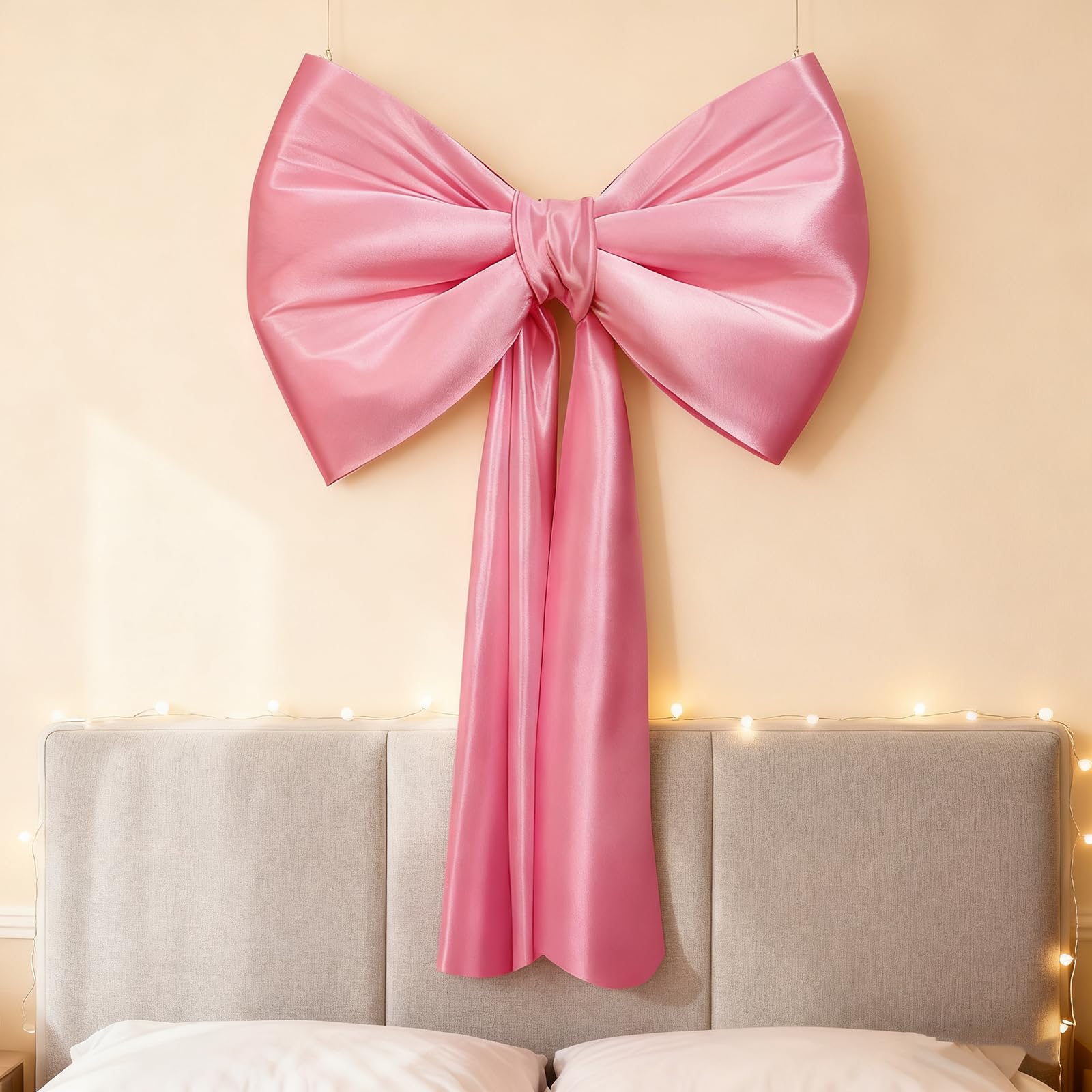 Pink Bows Birthday Decorations, 40''×20'' Big Wall Decor for Party Decorations Wedding Backdrop, Large Bows for Baby Shower, Backdrop Room, Christmas, Event Decorations (Small)