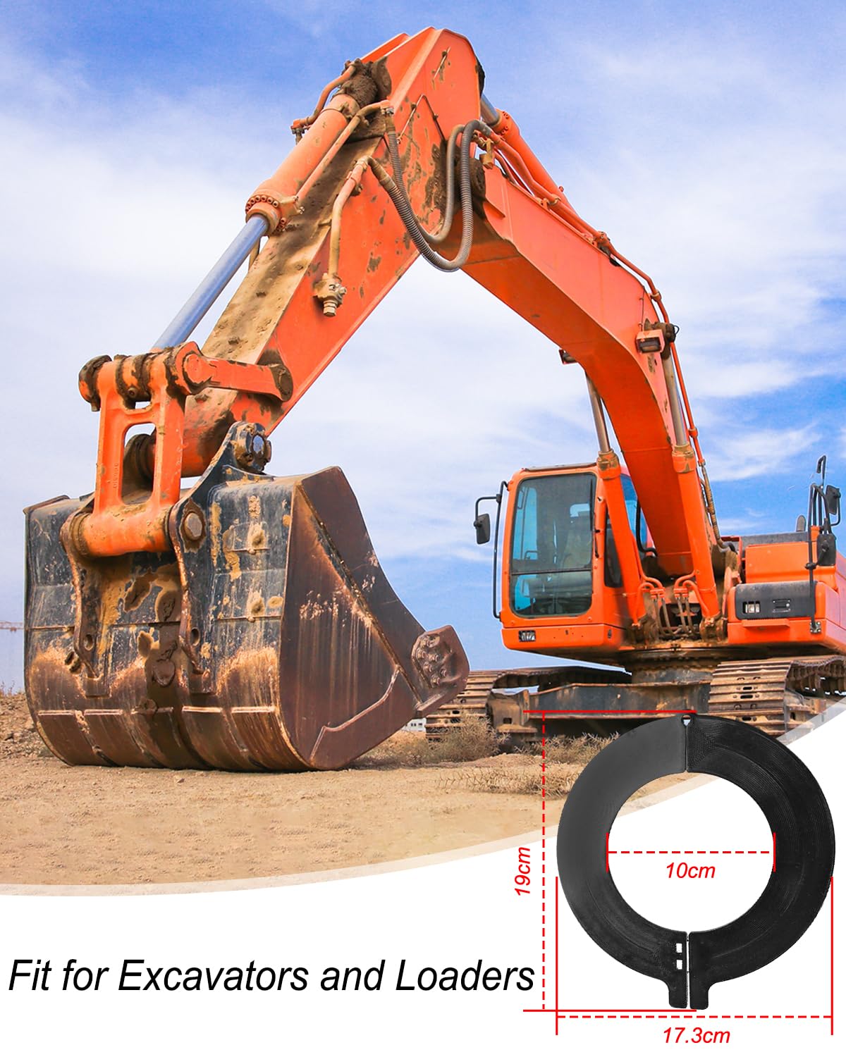 8Pcs 100mm Bucket Pin Shim Spacers Fit for Excavators and Loaders, 3mm Thickness