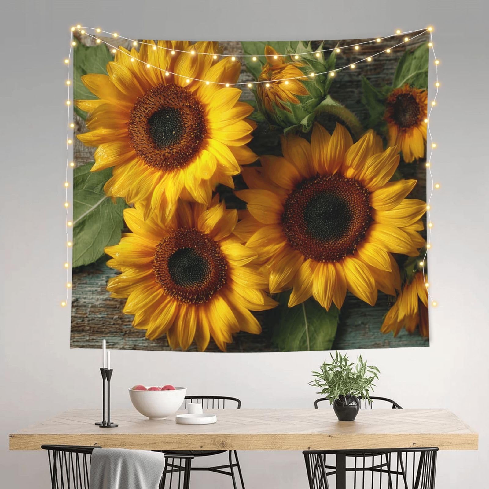 HJKJKKJ Tapestry 152 X 130 CM Aesthetic Wall Tapestrys for Bedroom Sunflower print Tapestries Hanging Wall Art Blanket Home Decor Tapestry for Living Room Dorm Office