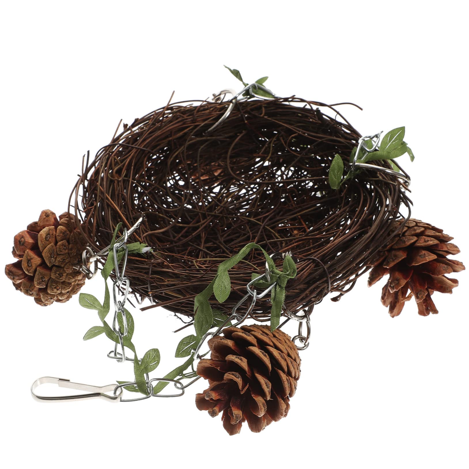 BESPORTBLE 4pièces Nid Suspendu Rattan Naturel pour Oiseaux Nichoir pour Perruches Et Perroquets Petite Moyenne Et Installation Facile Stimule La Curiosité Oiseaux