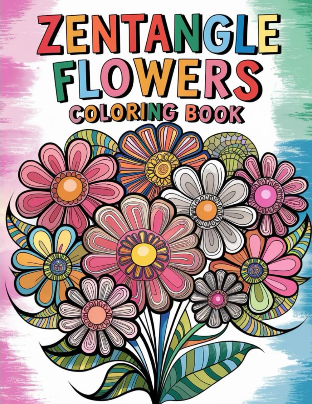 Zentangle Flowers Coloring Book